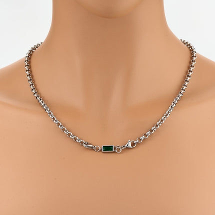 Collar Simple De Acero Inoxidable De Estilo INS Con Ladrillo Verde De Moda Casual