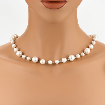Collar  Exagerado De Perlas Redondo Grande De Lujo Leve De Moda Elegante