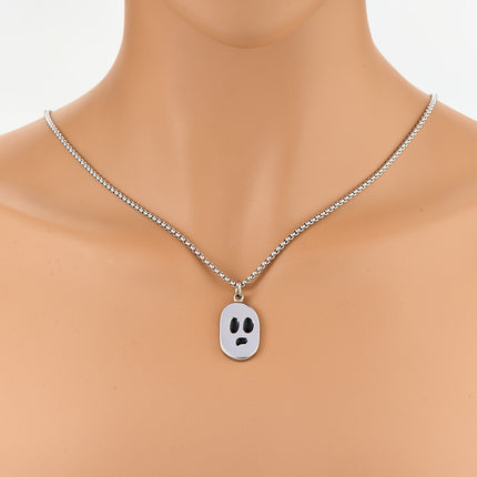 Collar INS De Acero Inoxidable Con Colgante Divertido De Gatella En Forma De Cara De Moda