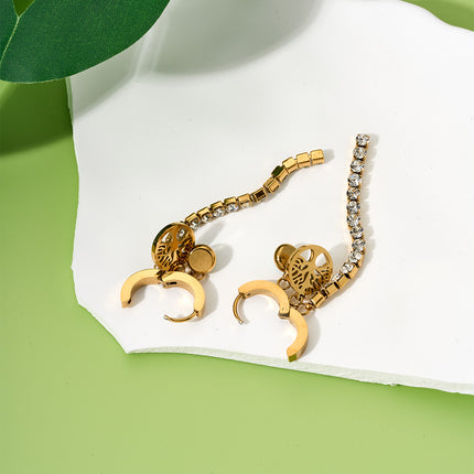 Aretes Y2K Con Colgante De Árbol De La Vida, Turquesa Y Zirconia