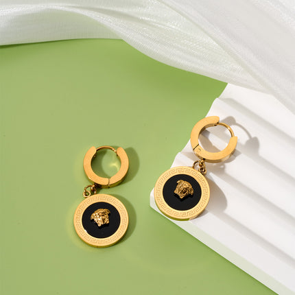 Pendientes Vintage De Lujo Ligero Con Broche, Aretes Chapados En Oro 18K