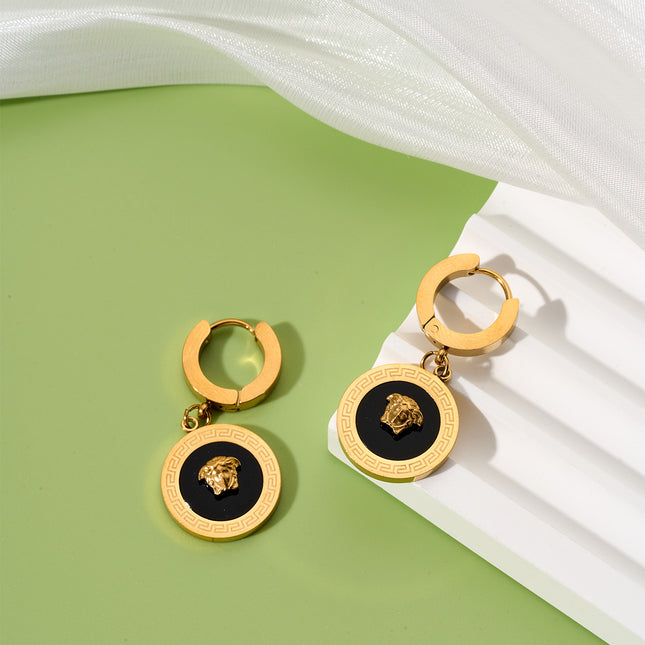 Pendientes Vintage De Lujo Ligero Con Broche, Aretes Chapados En Oro 18K