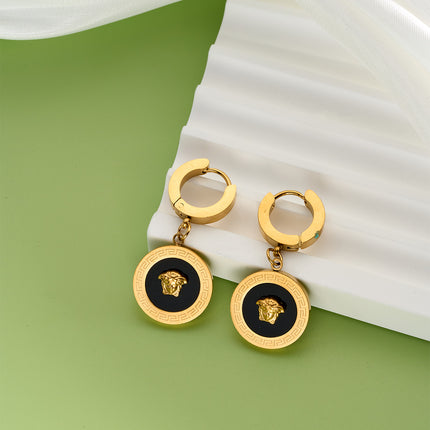 Pendientes Vintage De Lujo Ligero Con Broche, Aretes Chapados En Oro 18K