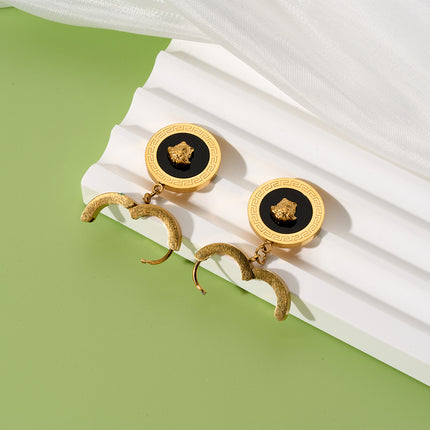 Pendientes Vintage De Lujo Ligero Con Broche, Aretes Chapados En Oro 18K