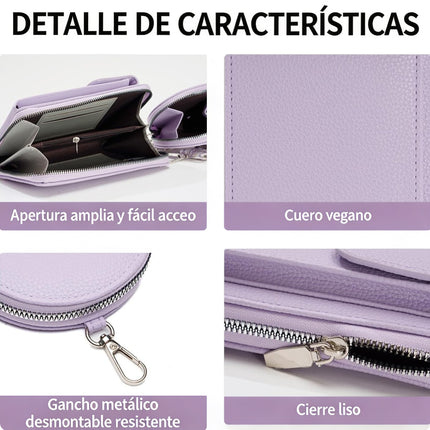 Bolso Cruzado Multifuncional Porta Celular Antirobo para Mujer, Con Mini Bolso Para Mujer