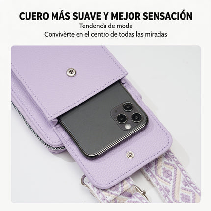 Bolso Cruzado Multifuncional Porta Celular Antirobo para Mujer, Con Mini Bolso Para Mujer