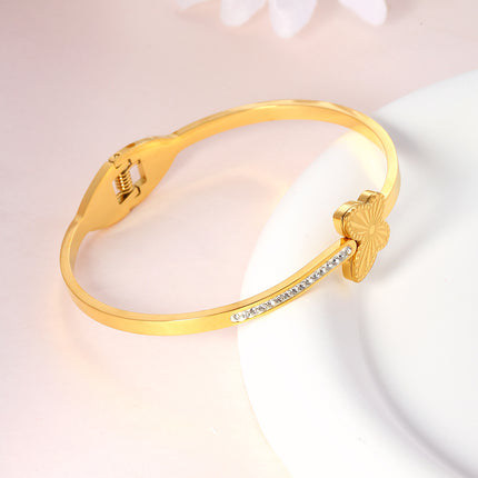 Pulsera Brazalete De Acero Inoxidable Con Mariposa Diseño De Resorte