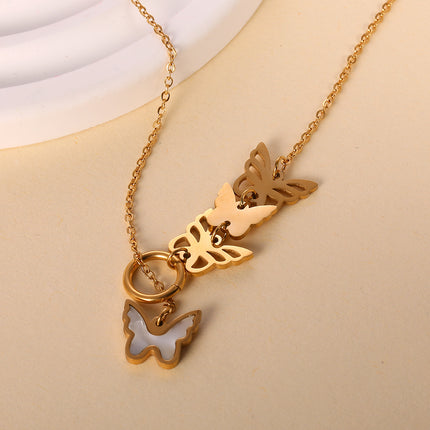 Collar De Mariposa En Varios Estilos Y Cadena Fina, Elegante Y Moderno