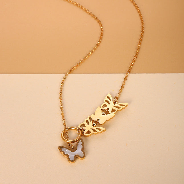 Collar De Mariposa En Varios Estilos Y Cadena Fina, Elegante Y Moderno