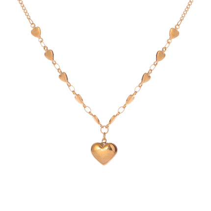 Collar Con Colgante De Corazón Dorado Elegante Y Romántico