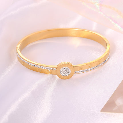 Pulsera Brazalete De Acero Inoxidable Con Círculos De Números Romanos