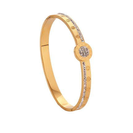 Pulsera Brazalete De Acero Inoxidable Con Círculos De Números Romanos