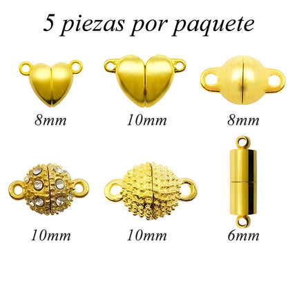 Cierres Magnéticos En Forma De Corazón Para Collares Y Pulseras, 5 Uds