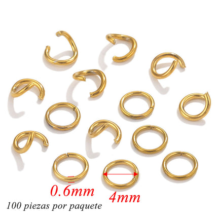 Acero Inoxidable 304 Ronda Anillos De Salto Abiertos, 100 Pieza