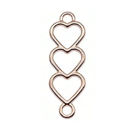 8x24mm Metal Forma De Corazón Hueco Pulido Conector,10 Piezas
