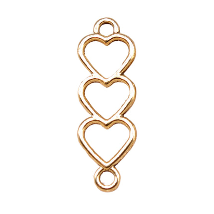 8x24mm Metal Forma De Corazón Hueco Pulido Conector,10 Piezas