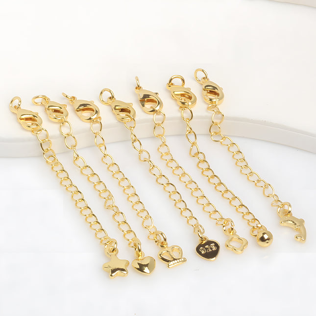 10pcs Cierres De Langosta Con Cadena De Extensión 5cm Para Collar y Pulsera