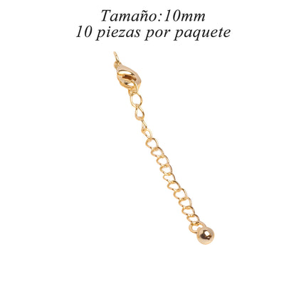 10pcs Cierres De Langosta Con Cadena De Extensión 5cm Para Collar y Pulsera