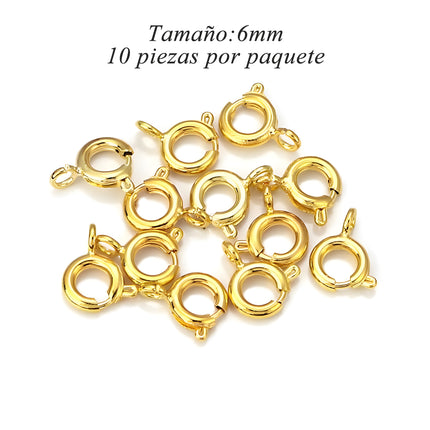 Cierres Ronda De Cobre Para Collar Y Pulsera, 6mm/7mm, 10 Piezas