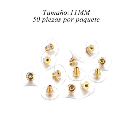 Tapones Metálicos De Alta Calidad Para Pendientes, Paquete De 50 Piezas