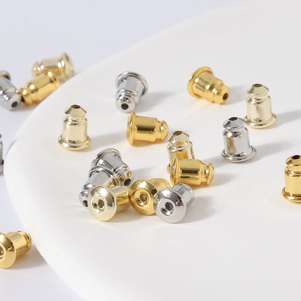 Tapones De Silicona Dorados Y Plateados Para Pendientes, Paquete De 10