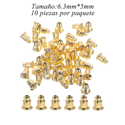 Tapones De Silicona Dorados Y Plateados Para Pendientes, Paquete De 10