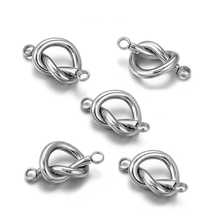 Acero Inoxidable Nudo Hebilla De Joyería Estilo Simple, 5 Uds, DIY