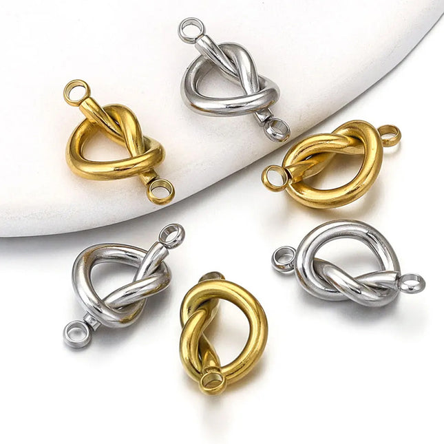 Acero Inoxidable Nudo Hebilla De Joyería Estilo Simple, 5 Uds, DIY