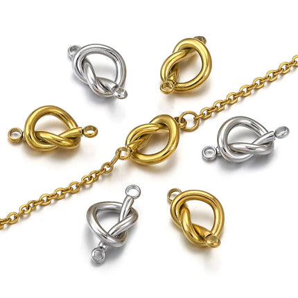 Acero Inoxidable Nudo Hebilla De Joyería Estilo Simple, 5 Uds, DIY