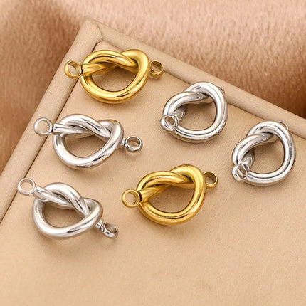 Acero Inoxidable Nudo Hebilla De Joyería Estilo Simple, 5 Uds, DIY