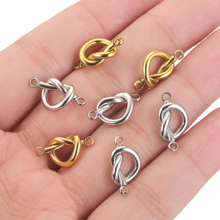 Acero Inoxidable Nudo Hebilla De Joyería Estilo Simple, 5 Uds, DIY