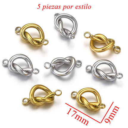 Acero Inoxidable Nudo Hebilla De Joyería Estilo Simple, 5 Uds, DIY