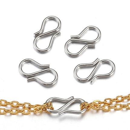 Cierres S De Acero Inoxidable Para Collares Y Pulseras, 20 Uds, DIY