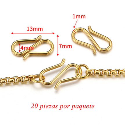 Cierres S De Acero Inoxidable Para Collares Y Pulseras, 20 Uds, DIY