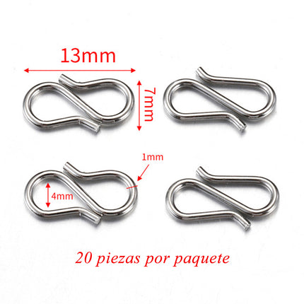 Cierres S De Acero Inoxidable Para Collares Y Pulseras, 20 Uds, DIY