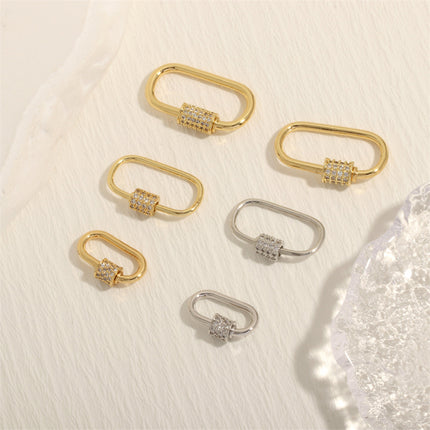 Cobre Circón Chapados en oro de 18k Oro Sencillo Pulido Hebilla De Joyería