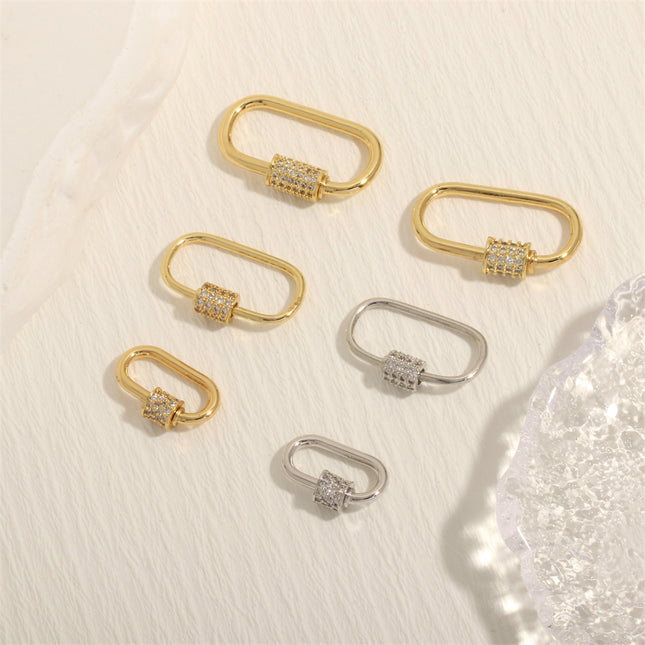 Cobre Circón Chapados en oro de 18k Oro Sencillo Pulido Hebilla De Joyería