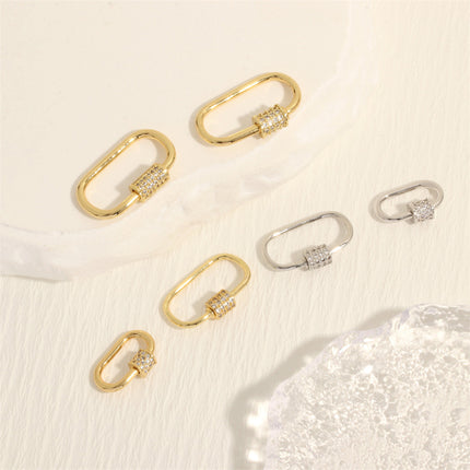 Cobre Circón Chapados en oro de 18k Oro Sencillo Pulido Hebilla De Joyería