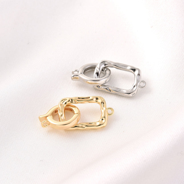 Cuadrado Oval Hebilla De Joyería Circón Chapado En Oro Accesorios De Joyería