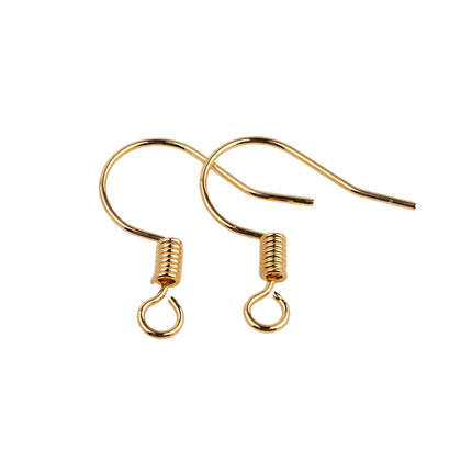 Ganchos De Cobre Con Resorte Y Bola Para Aretes, 100 Uds, Oro Y Plata