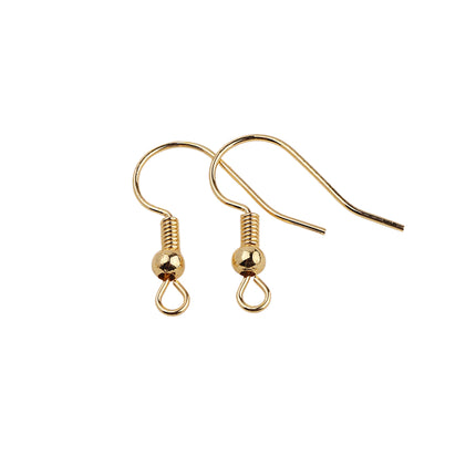 Ganchos De Cobre Con Resorte Y Bola Para Aretes, 100 Uds, Oro Y Plata