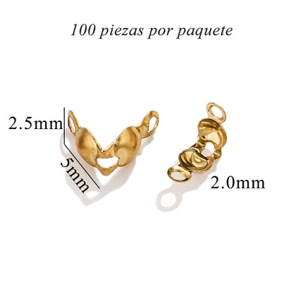 100 Uds Hebilla De Joyería De Acero Inoxidable Chapados En Oro Color Sólido