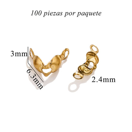 100 Uds Hebilla De Joyería De Acero Inoxidable Chapados En Oro Color Sólido