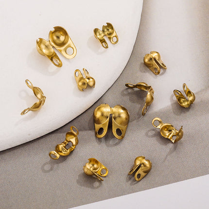100 Uds Hebilla De Joyería De Acero Inoxidable Chapados En Oro Color Sólido