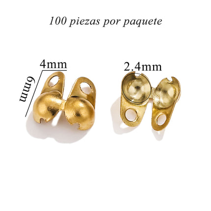 100 Uds Hebilla De Joyería De Acero Inoxidable Chapados En Oro Color Sólido