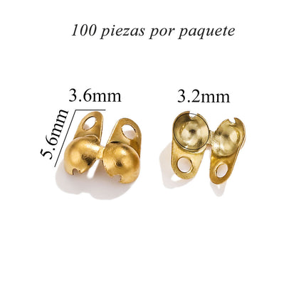 100 Uds Hebilla De Joyería De Acero Inoxidable Chapados En Oro Color Sólido
