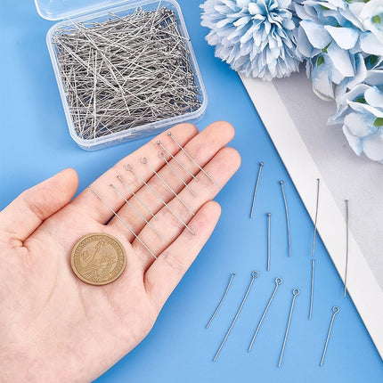 Agujas De Acero Inoxidable En Forma De T Y 9 Para Ensartar Cuentas DIY
