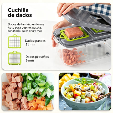 Cortador de Verduras 22 Piezas Multifuncional Rallador y Recipiente