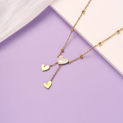 Tobillera Cadena De Acero Al Titanio De 18K Con Corazón De Estilo Ins Clásica De Moda