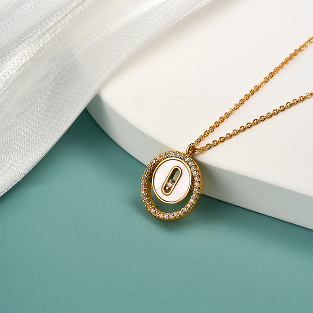 Collar De Lujo Enchapado En 18K Con Colgante Geométrico Y Circonitas